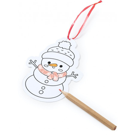 Decorazioni di Natale da colorare con matite colorate in scatola personalizzata