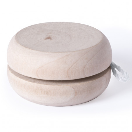 Yoyò di legno personalizzato con adesivo per bambini in busta arancione personalizzata