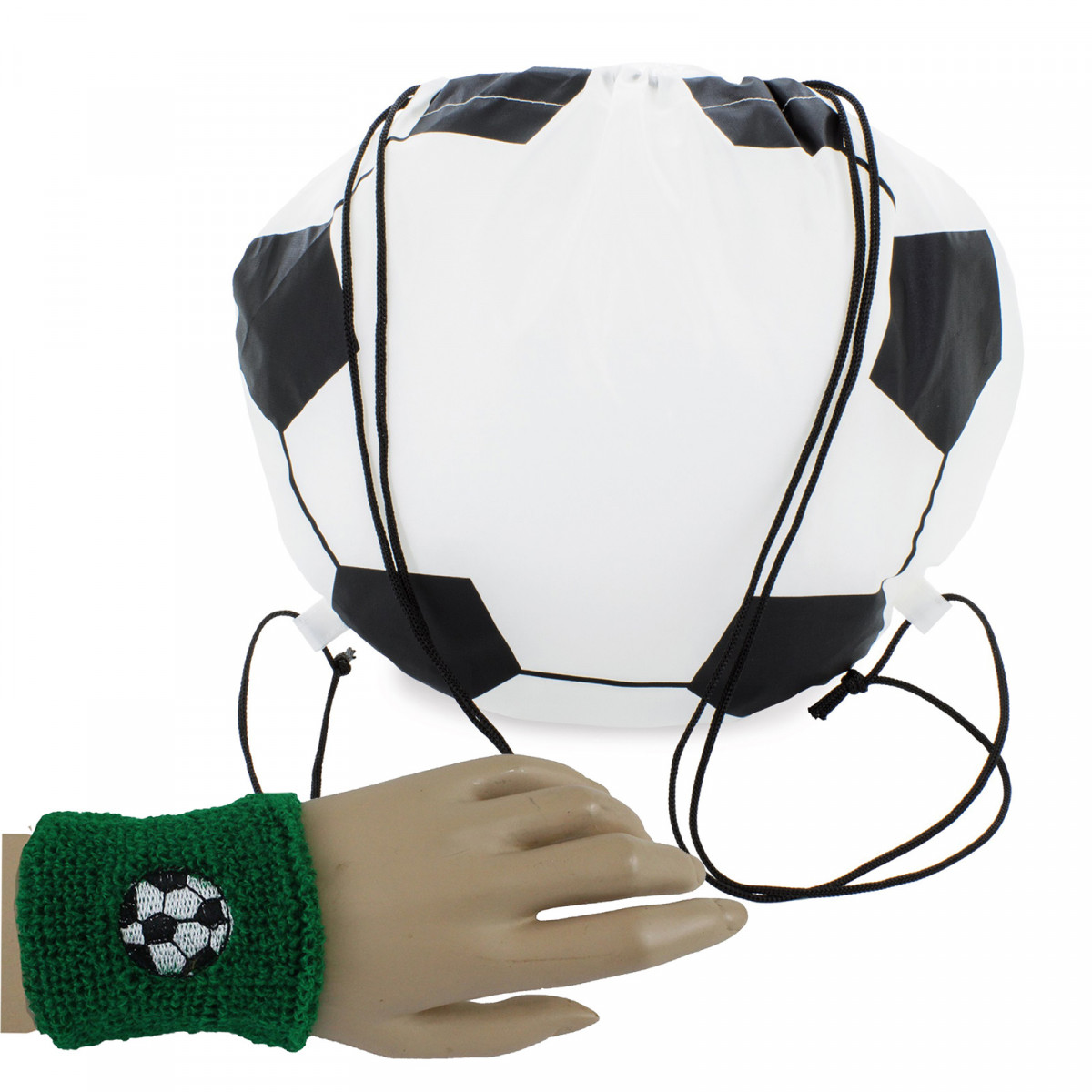 Borsa zaino calcio e polsino per bambini e bambine