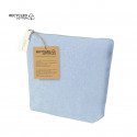 Necessaire in cotone riciclato con adesivo floreale personalizzato