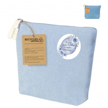 Necessaire in cotone riciclato con adesivo floreale personalizzato