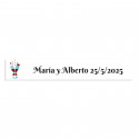 Adesivo personalizzabile 5x1 coppe unite fondo bianco per matrimoni