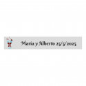 Adesivo trasparente personalizzabile 5x1 coppe unite per matrimoni