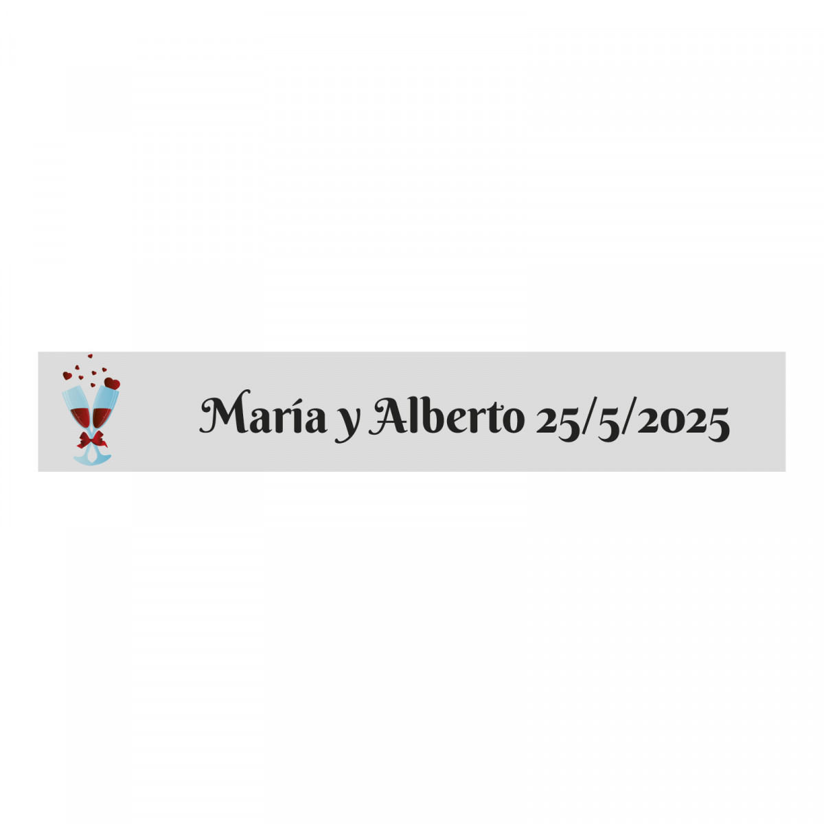 Adesivo trasparente personalizzabile 5x1 coppe unite per matrimoni