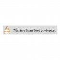 Adesivo trasparente personalizzabile 5x1 torta nuziale per matrimoni