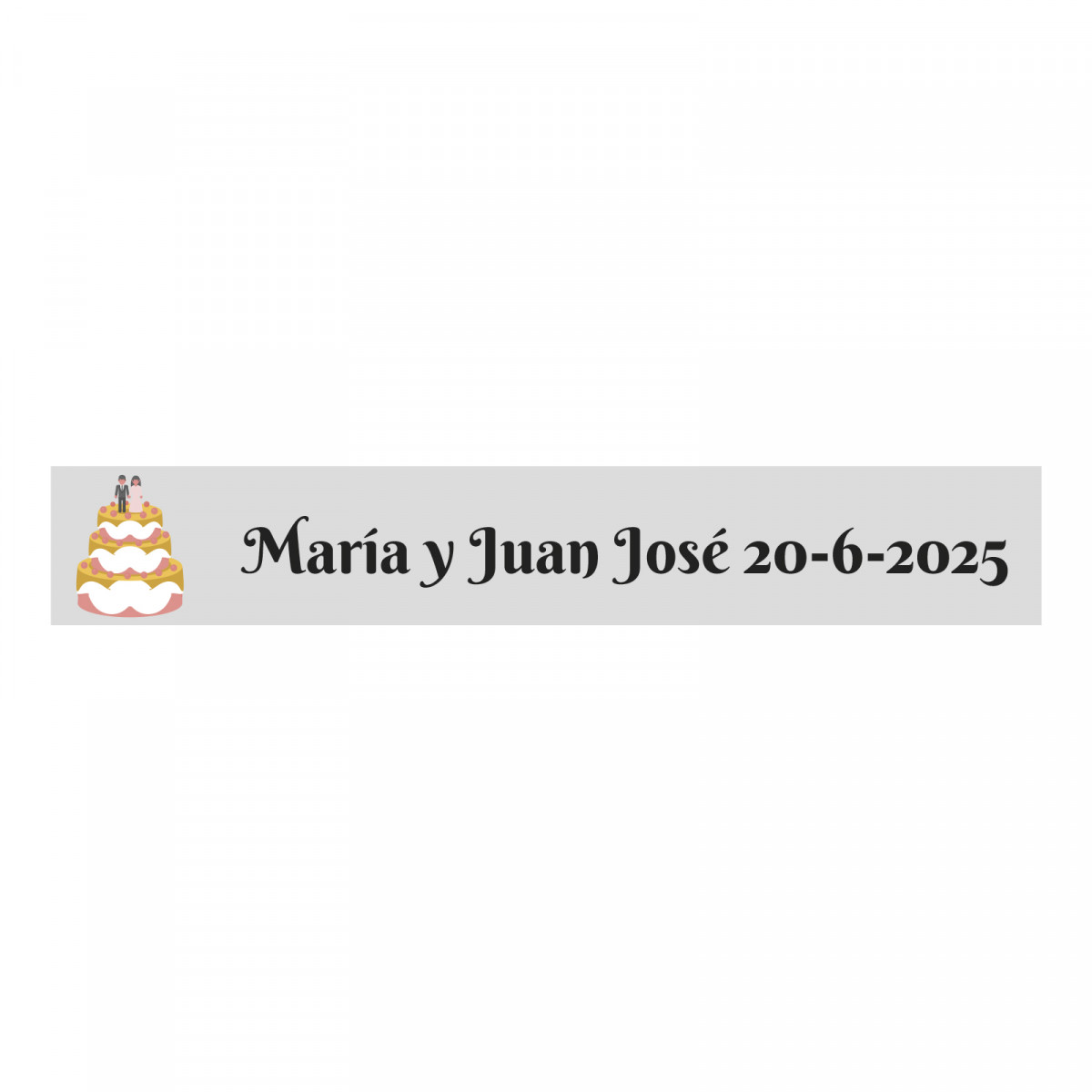 Adesivo trasparente personalizzabile 5x1 torta nuziale per matrimoni