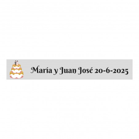 Adesivo trasparente personalizzabile 5x1 torta nuziale per matrimoni