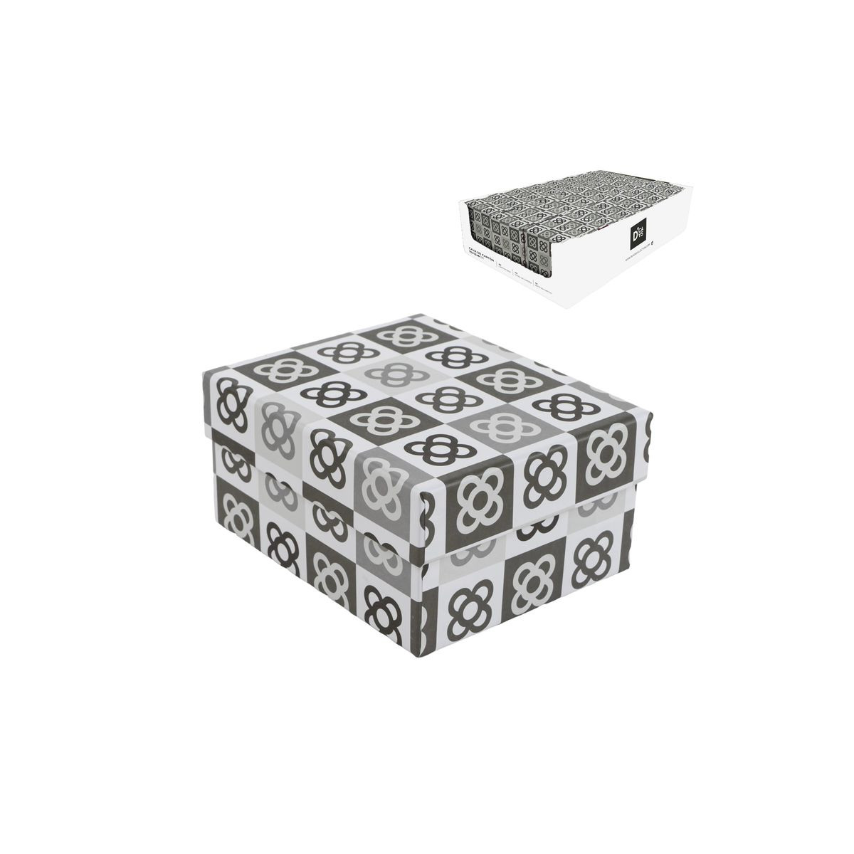 Scatola di kraft con disegni geometrici