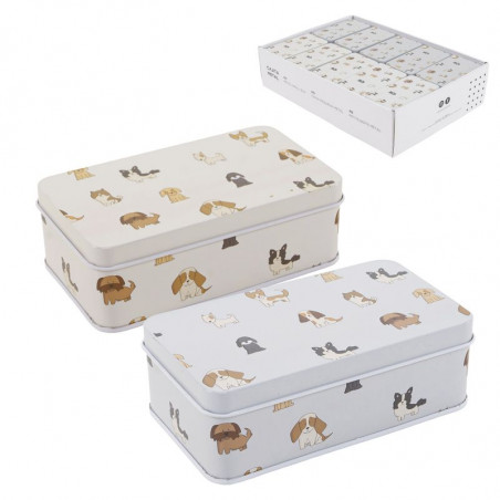 Scatolina di metallo piccola decorata con cagnolini