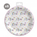 Piatti usa e getta a tema unicorno da 23 cm in confezione da 6 unità