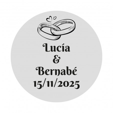Quaderno con penna bianca e adesivo da matrimonio personalizzabile per dettagli di matrimonio