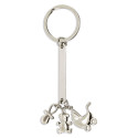 Portachiavi di battesimo con charm in sacchetto di stoffa con adesivo personalizzato di battesimo con elefante