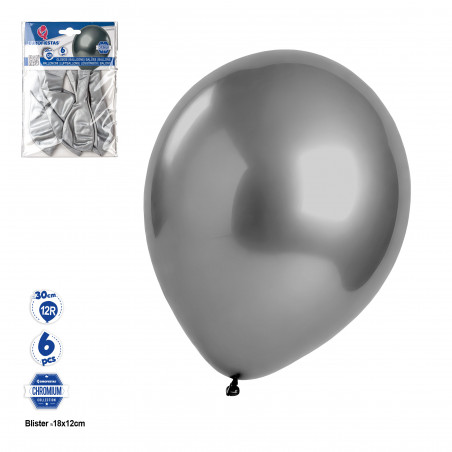 Palloni color argento in confezioni da 6 unità