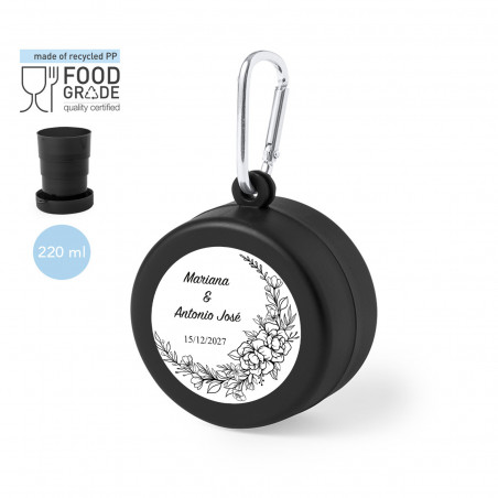 Vaso pieghevole con adesivo personalizzato da regalare