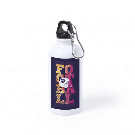Bidone in alluminio da 400 ml con moschettone Personalizzabile e pratico