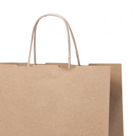 Borsa di carta kraft con manici attorcigliati Ideale per eventi e regali