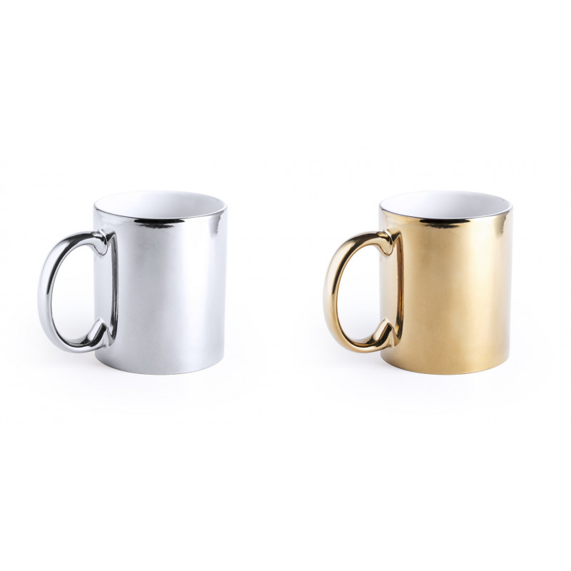Tazza in ceramica per incisione laser in argento o dorato