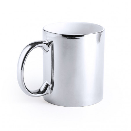Tazza in ceramica per incisione laser in argento o dorato