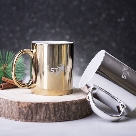 Tazza in ceramica per incisione laser in argento o dorato