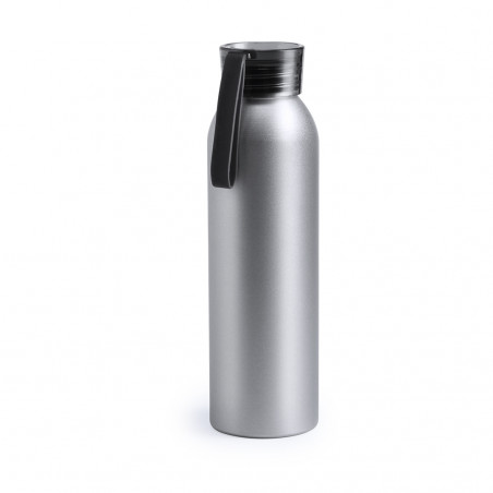 Bidone in alluminio da 650 ml con tappo di sicurezza e nastro di trasporto