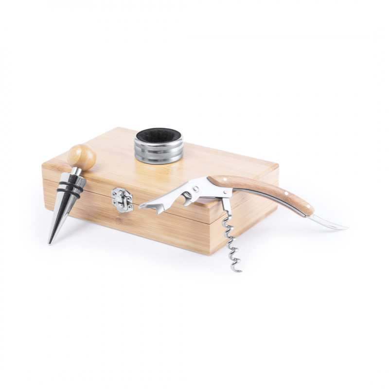 Cavatappi dosatore e raccogocapire accessori per vino in legno