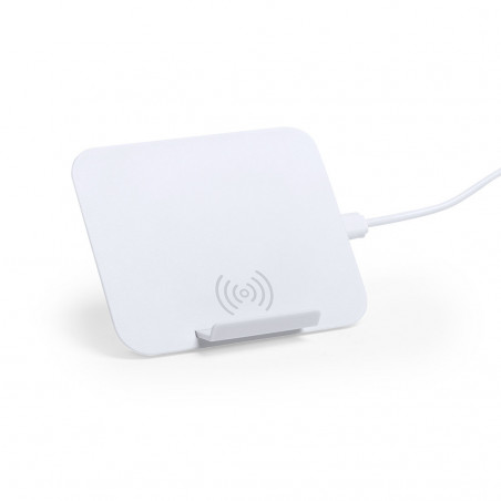 Caricabatterie wireless bianco con supporto per smartphone