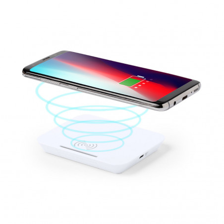 Caricabatterie wireless bianco con supporto per smartphone