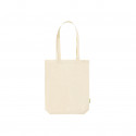 Borsa in cotone organico color naturale con manici lunghi