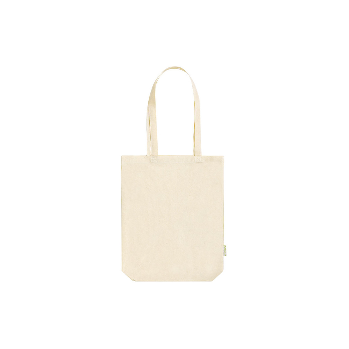 Borsa in cotone organico color naturale con manici lunghi