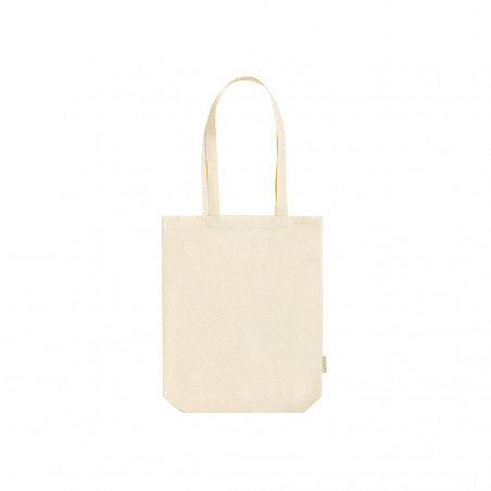 Borsa in cotone organico color naturale con manici lunghi
