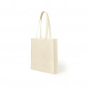 Borsa in cotone organico color naturale con manici lunghi
