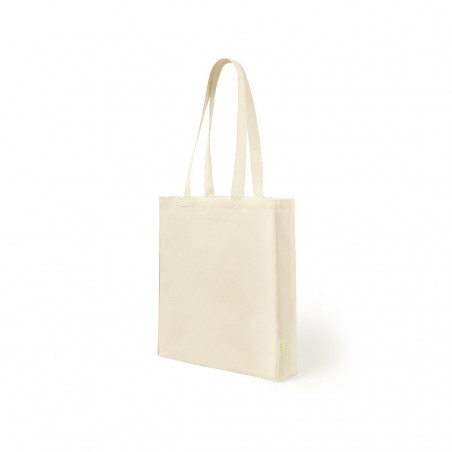 Borsa in cotone organico color naturale con manici lunghi