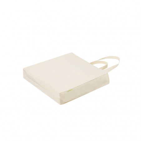 Borsa in cotone organico color naturale con manici lunghi