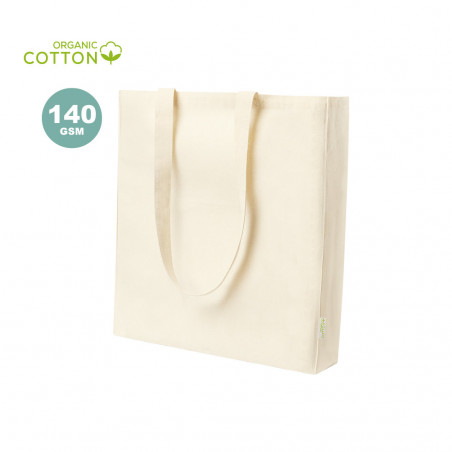 Borsa in cotone organico color naturale con manici lunghi
