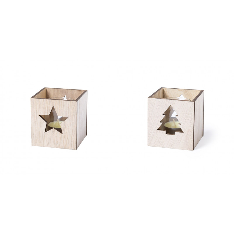 Candela aromatica in barattolo di vetro presentata in scatola di legno speciale Natale