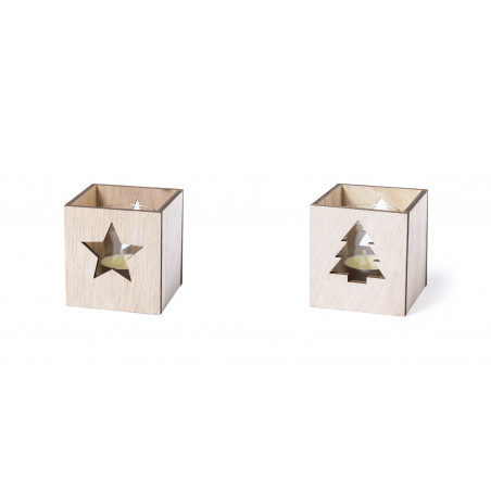Candela aromatica in barattolo di vetro presentata in scatola di legno speciale Natale