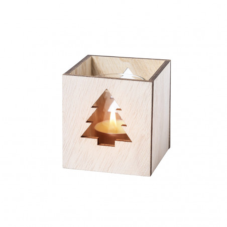 Candela aromatica in barattolo di vetro presentata in scatola di legno speciale Natale