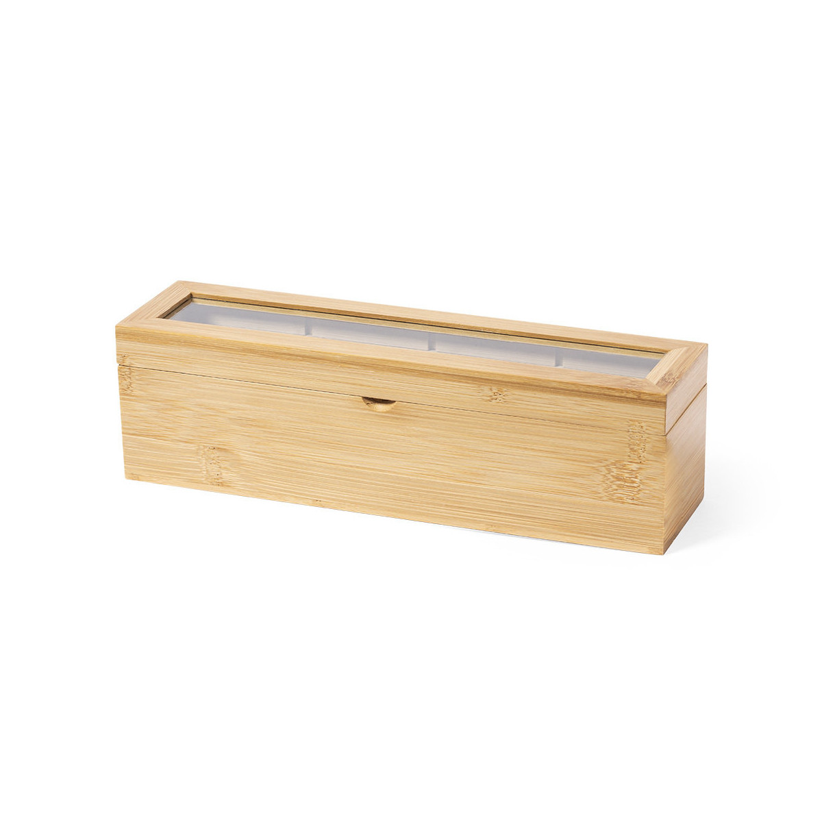 Scatola per tè in bambù con coperchio in vetro Eleganza e organizzazione nella tua cucina