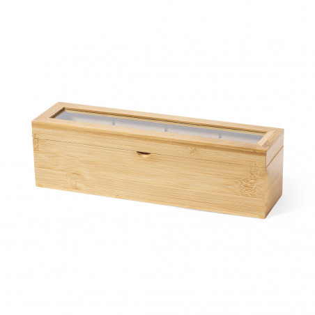 Scatola per tè in bambù con coperchio in vetro Eleganza e organizzazione nella tua cucina