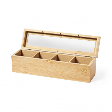 Scatola per tè in bambù con coperchio in vetro Eleganza e organizzazione nella tua cucina