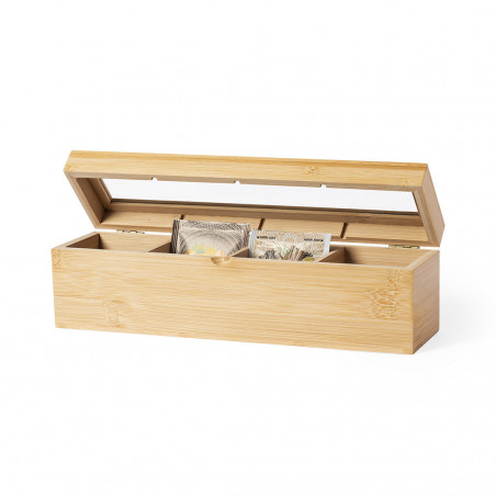 Scatola per tè in bambù con coperchio in vetro Eleganza e organizzazione nella tua cucina