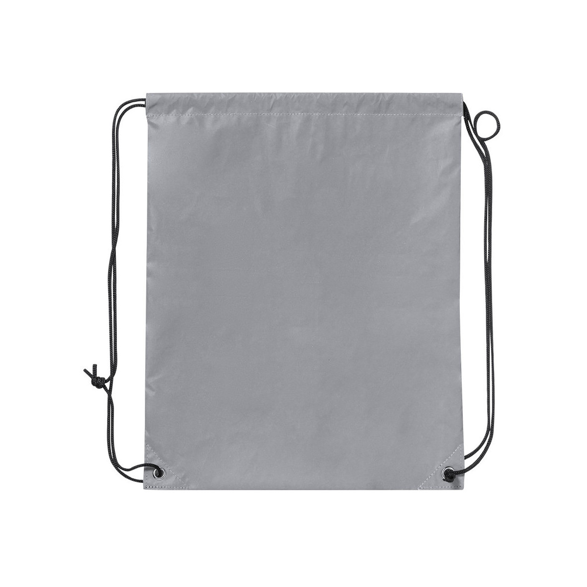 Zaino sacco riflettente con maniglie in corda nera resistente all'acqua