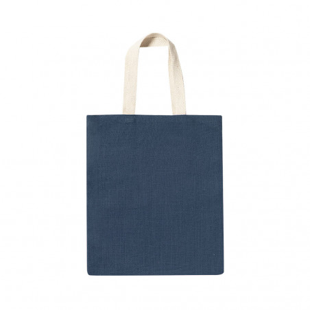 Borsa in juta in vari colori e manici in cotone colore naturale da regalare