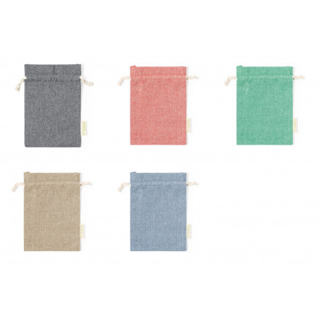 Borsa da presentazione 15x21 in cotone riciclato con chiusura a coulisse vari colori