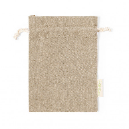 Borsa da presentazione 15x21 in cotone riciclato con chiusura a coulisse vari colori