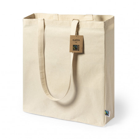 Borsa in cotone 100% con manici lunghi con certificazione Fairtrade