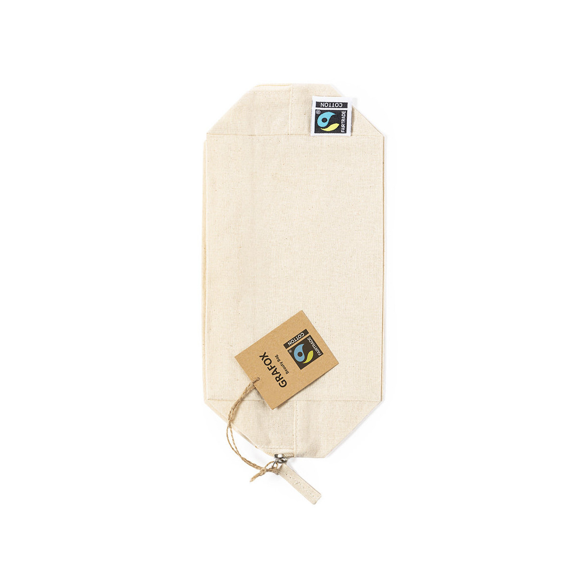 Necessaire in cotone 100% con cerniera include certificazione Fairtrade