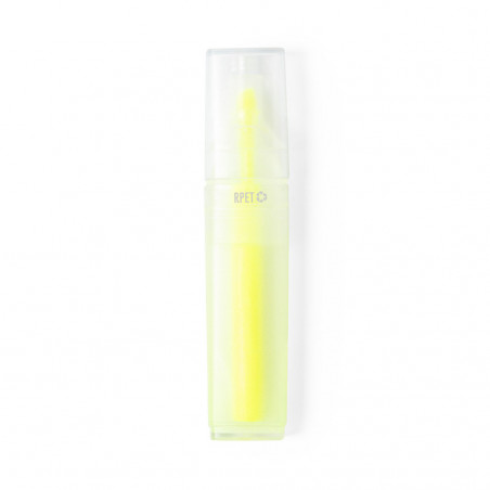 Pennarello fluorescente giallo realizzato con materiale scolastico o per ufficio in plastica riciclata