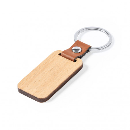 Portachiavi in legno con nastro in poliuretano