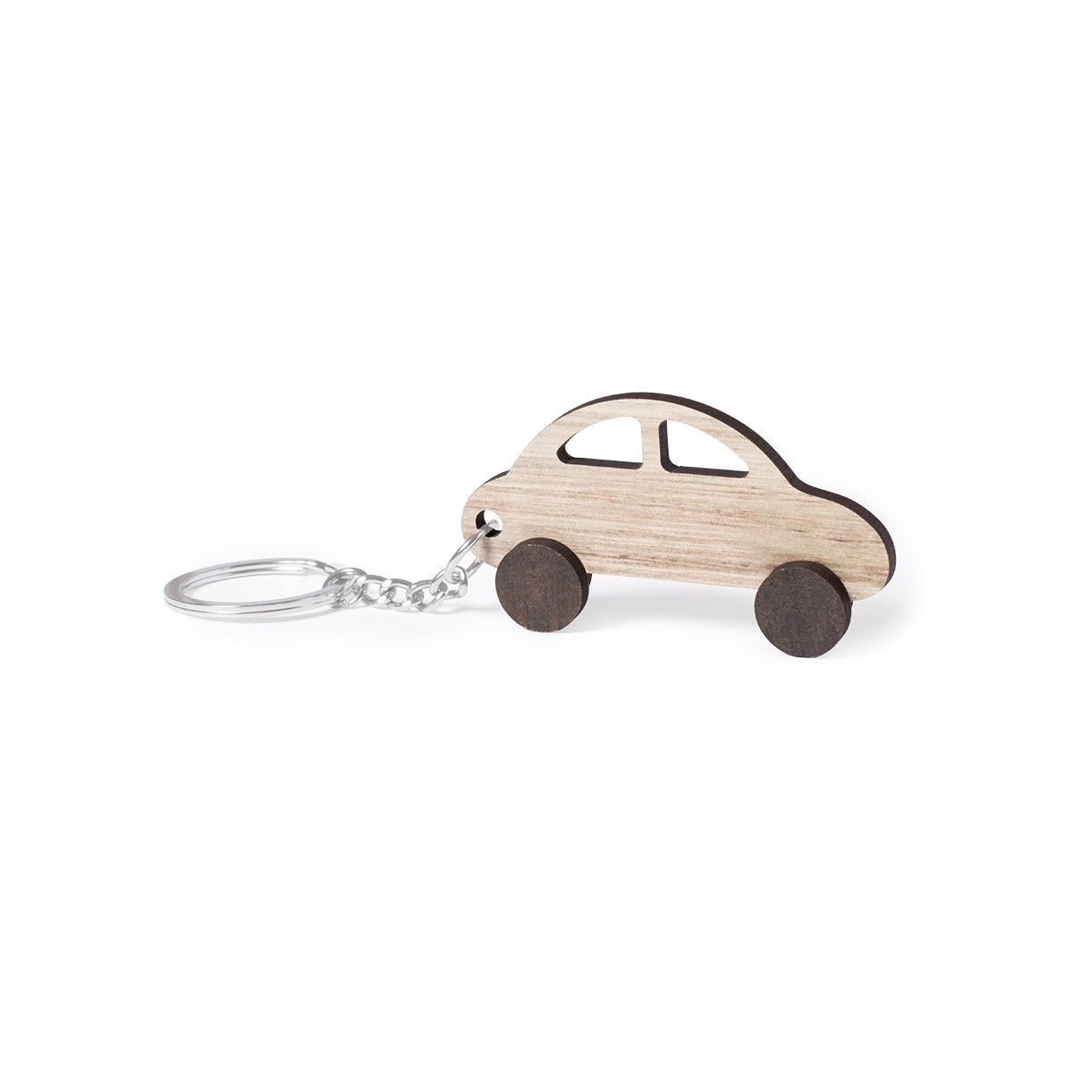 Portachiavi in legno a forma di automobile con finitura bicolore